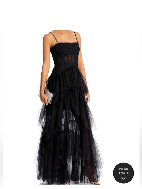 BCBGMaxAzria Dresses & Skirts - BCBG Black Tiered Tulle Evening Dress